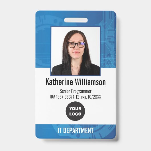 Logo und Foto-ID des Technologieunternehmens Mitar Ausweis (Vorderseite)