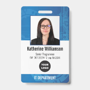 Logo und Foto-ID für Mitarbeiter eines Technologie Ausweis