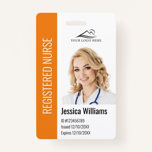 Logo und Foto-ID für personalisierte Krankenhausmi Ausweis (Vorderseite)