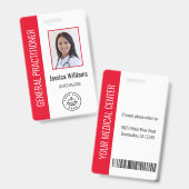 Logo und Foto-ID personalisierter medizinischer Mi Ausweis (Vorder- & Rückseite)