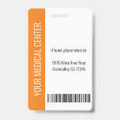 Logo und Foto-ID personalisierter medizinischer Mi Ausweis (Back)