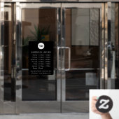 LOGO und Geschäftszeiten | Benutzerdefiniertes Dek Fensteraufkleber (Büro Tür)
