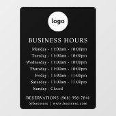 LOGO und Geschäftszeiten | Benutzerdefiniertes Dek Fensteraufkleber (Blatt)