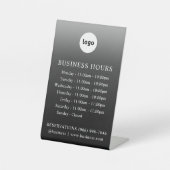 LOGO und Geschäftszeiten | Gradient | Stehendes Ze Sockelschild (Vorderseite)