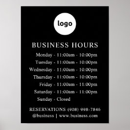 LOGO und Geschäftszeiten | Schwarz | Plakatuntersc Poster