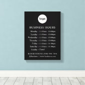 LOGO und Geschäftszeiten | Stretchige Leinwand (Insitu (Holzboden))