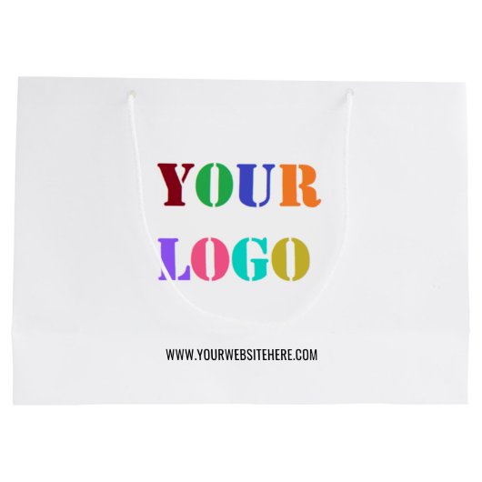 Logo und Geschenktasche für benutzerdefinierte Unt Große Geschenktüte (Rückseite)