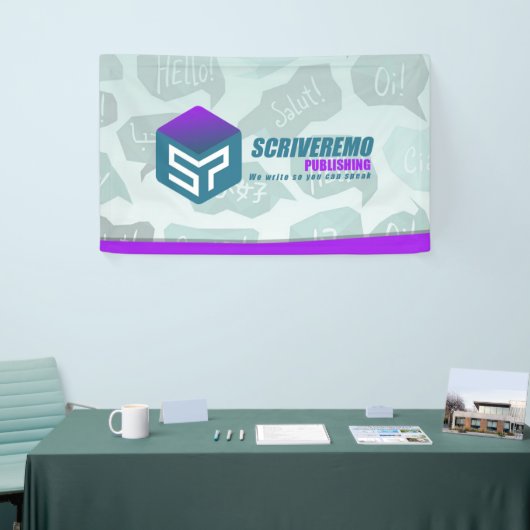 Logo und Hintergrund von Scriveremo Banner (Messeveranstaltung)