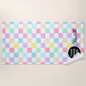 Logo und Name Markierte Pastellfarben Strandtuch (Vorderseite)