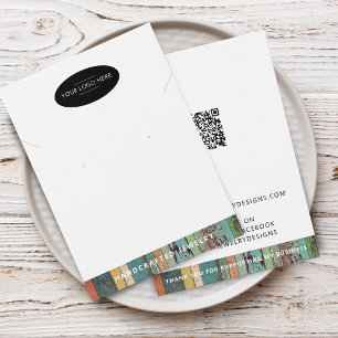 Logo- und QR-Code-Anhänger Ohrring Display-Karte