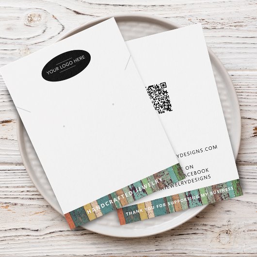 Logo- und QR-Code-Anhänger Ohrring Display-Karte