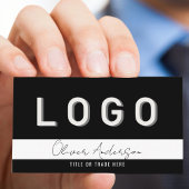 LOGO und QR Code Black Business Card Visitenkarte