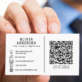 LOGO und QR Code Black Business Card Visitenkarte