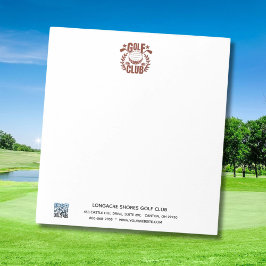 Logo und QR-Code des Golfklubs unmarkiert Notizblock