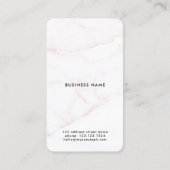 Logo und QR-Code | Eleganter White Rose Gold Marmo Visitenkarte (Rückseite)