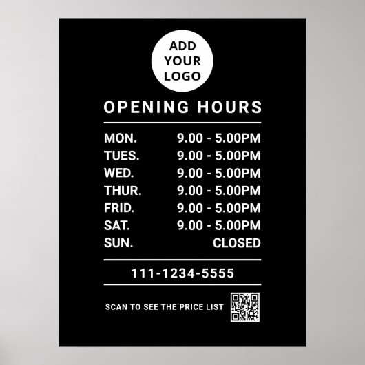 Logo und Qr-Code für Black Business Openings Poster (Vorne)