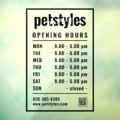 Logo und QR-Code für die Geschäftsöffnungszeiten f Fensteraufkleber (Blatt 3)