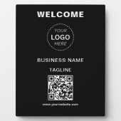 Logo und QR-Code für Firmennamen Willkommensplattf Fotoplatte (Vorderseite)