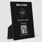 Logo und QR-Code für Firmennamen Willkommensplattf Fotoplatte (Seite)