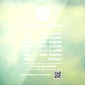 Logo und QR-Code für kundenspezifische Geschäftsöf Fensteraufkleber (Blatt 3)