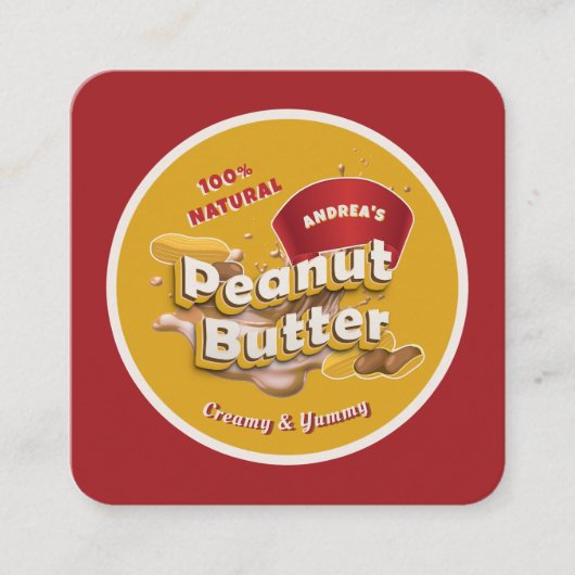 Logo und QR-Code für Peanut Butter Beruflich Quadratische Visitenkarte (Vorderseite)