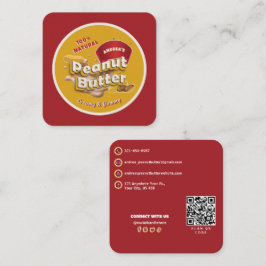 Logo und QR-Code für Peanut Butter Beruflich Quadratische Visitenkarte