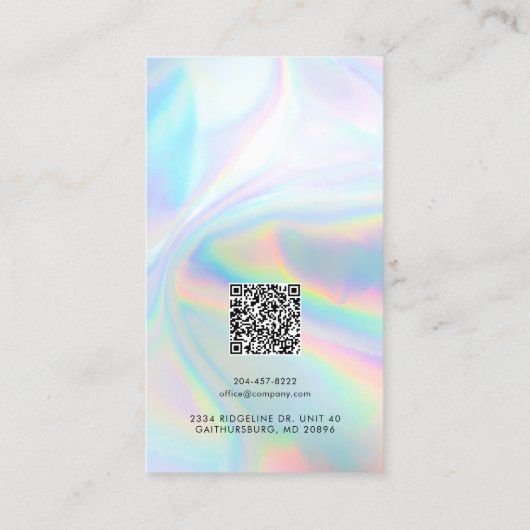 Logo- und QR-Code-Holographic Earring Display Card Visitenkarte (Rückseite)