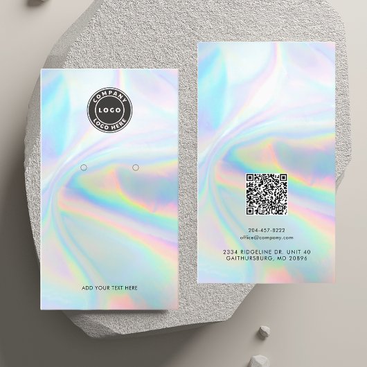 Logo- und QR-Code-Holographic Earring Display Card Visitenkarte