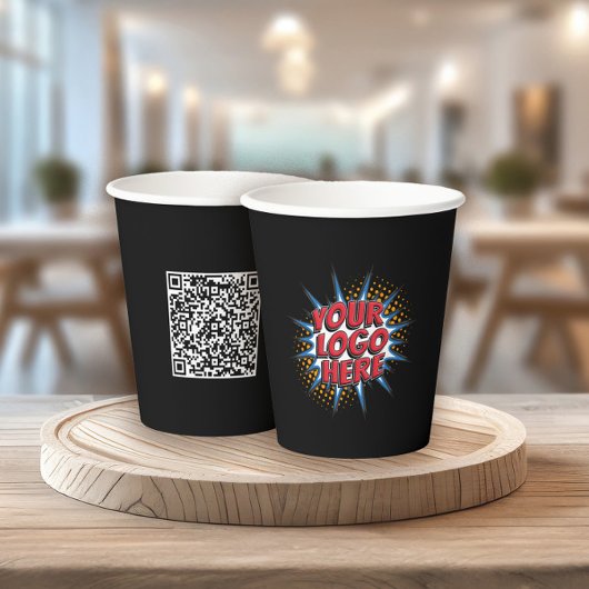 Logo und QR-Code Marketing Pappbecher