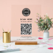 Logo und QR-Code Moderne Bewerte uns Geschäft Acrylschild (Hochzeit)