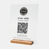 Logo und QR-Code Moderne Bewerte uns Geschäft Acrylschild (Winkel)