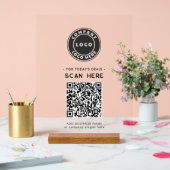 Logo und QR-Code Modernes, berührungsloses Geschäf Acrylschild (Hochzeit)