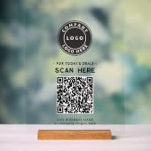 Logo und QR-Code Modernes, berührungsloses Geschäf Acrylschild (Neutral)