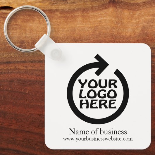 Logo und QR-Code Personalisiert Business Schlüsselanhänger (Vorderseite)