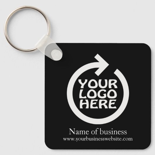 Logo und QR-Code Personalisiert Business Schlüsselanhänger (Vorderseite)