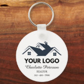 Logo und QR-Code Real Anwesen Werbung Schlüsselanhänger (Vorderseite)