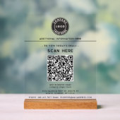 Logo und QR-Code Werbung für Unternehmen Acrylschild (Neutral)