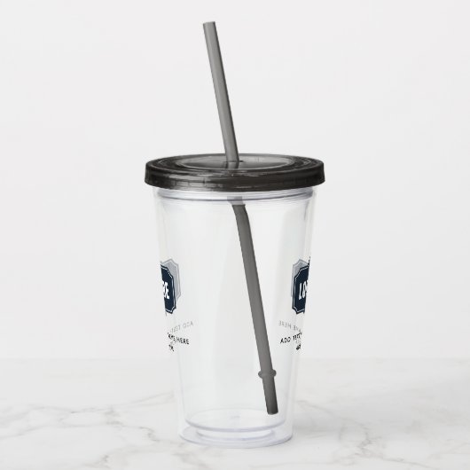 Logo und Slogan für Ihr Unternehmen hinzufügen Acryltrinkbecher (Links)