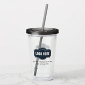 Logo und Slogan für Ihr Unternehmen hinzufügen Acryltrinkbecher (Rückseite)