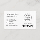 Logo und Social Media Custom Music Teacher Visitenkarte (Rückseite)