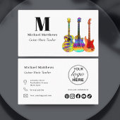 Logo und Social Media Custom Music Teacher Visitenkarte