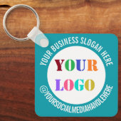 Logo und Social Media der Werbefirma Schlüsselanhä Schlüsselanhänger (Vorderseite)