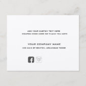 Logo und Social Media elegante Kraftkarte Begleitkarte (Rückseite)