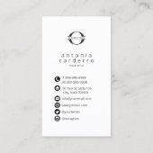 Logo- und Social-Media-Symbole Schwarz/Weiß-Vrt-ID Visitenkarte (Rückseite)