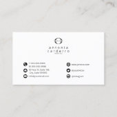 Logo und Social Media-Symbole Schwarz/Weiß-Zeichen Visitenkarte (Rückseite)