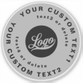 Logo und Text auf Clear Vinyl Business Water Bottl Aufkleber (Vorderseite)