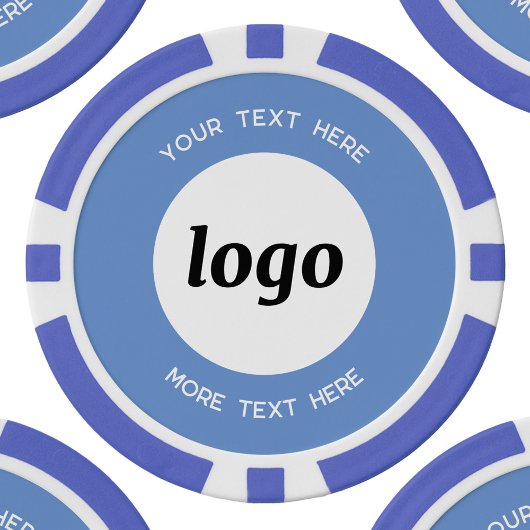 Logo und Text Business Promotions Sky Blue Pokerchips