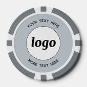 Logo und Text-Business-Werbemittel Blau Pokerchips (Vorderseite)