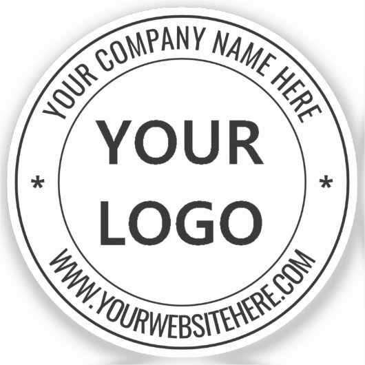 Logo und Text für Ihr Unternehmen Aufkleber (Vorderseite)