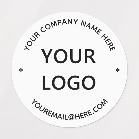 Logo und Text für Ihr Unternehmen Etiketten (Design 1)